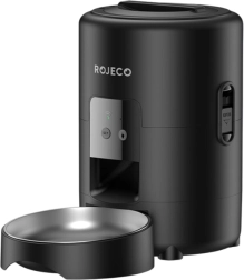 Dispensador automático de alimento Rojeco de 2 l con Wi‑Fi, negro