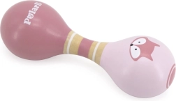 Maraca de madera de doble cara con zorro Polar B