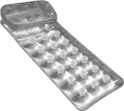 Colchoneta de playa inflable con respaldo, plateada