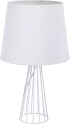 Lámpara de mesa blanca con base metálica de rejilla 40 cm
