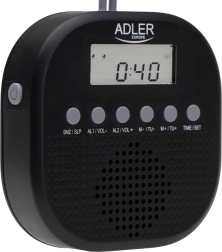 Radio FM resistente al agua con reloj y alarma dual ADLER AD 1912