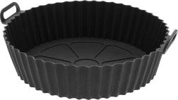 Cesta de silicona insertable para freidora de aire, negra, 20,5 cm