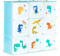 Armario infantil modular con 9 estantes ModernHome – Dinosaurios