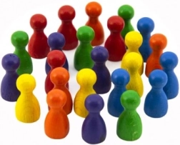 Figuritas de madera 25 mm 6 colores - Juego de mesa