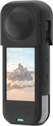 Funda protectora de silicona con tapa para el objetivo para INSTA360 X5 de Puluz (negra)
