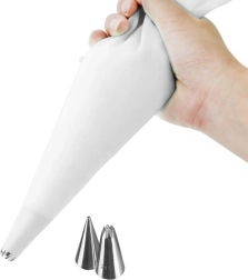 Manga pastelera de silicona con boquillas decorativas Orion de 30 cm - 3 unidades