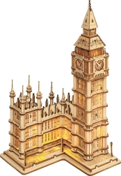 ROBOTIME rompecabezas 3D de madera Big Ben – torre del reloj iluminada
