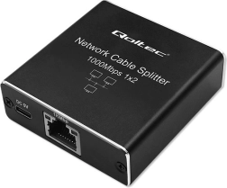 Mini splitter/switch de red RJ45 1×2, 1 Gbps, USB‑C, construcción de aluminio