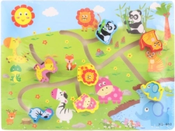 Laberinto de madera con animales