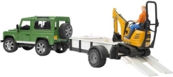 Set de juego Bruder SUV y miniexcavadora de orugas JCB con remolque
