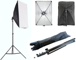 Conjunto fotográfico portátil con softbox de 60 × 40 cm y trípode