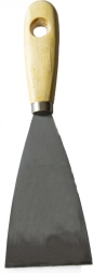 Espátula de acero inoxidable en cuña de 60 mm con mango de madera