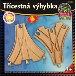 Cambio de tres vías para trenes de madera – 2 uds