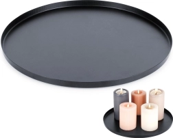 Base metálica negra para velas y decoraciones de 30 cm