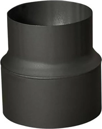Reducción tubular de conducto de humos 180/160 mm, negra