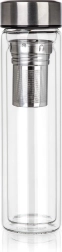 Botella de vidrio de doble pared para té e infusiones 500 ml con colador DOBLO