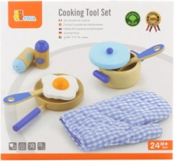 Juego de cocina de madera para niños – azul
