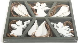 Adornos navideños de madera ángel