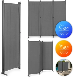 Biombo Plegable de Tres Paneles para Jardín y Interior 167x164 cm Gris MultiGarden
