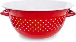 Bol de cocina esmaltado rojo con lunares de 26 cm, 2,5 l
