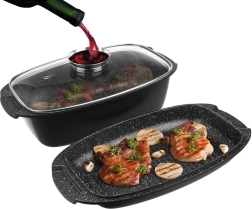 Fuente de granito 3 en 1 con tapa GRANDE 5 l, 39 × 22 cm
