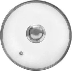 Tapa de vidrio de 20 cm con borde de acero inoxidable