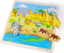 Juego de rompecabezas de madera Safari con efectos de sonido
