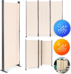 Biombo de jardín plegable de tres paneles MultiGarden 167 × 164 cm beige