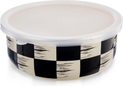 Cuenco esmaltado con tapa Ajedrez 19 cm, 1,5 l
