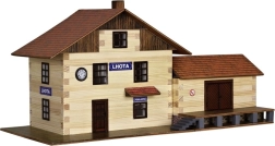 Walachia kit de construcción de madera para pegar: estación de tren
