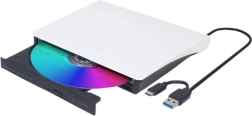 Unidad de DVD USB externa blanco y negro
