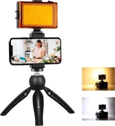 Kit para transmisiones en vivo Puluz con soporte de trípode y lámpara LED