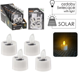Juego de velas LED solares tipo té, 4 uds.