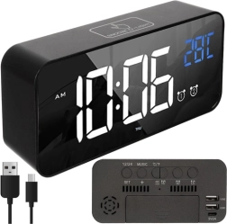 Reloj despertador LED digital IZOXIS con activación por voz y función Snooze