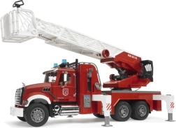 Camión de bomberos Bruder MACK Granite con escalera extensible y manguera con agua 1:16