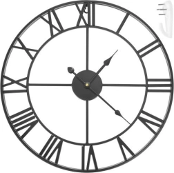 Reloj de pared de metal estilo loft con números romanos 47 cm – negro
