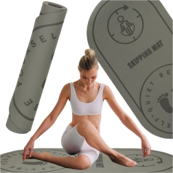 Esterilla fitness para practicar yoga y saltar, gris, 125x61,5x0,6 cm