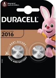 Pila de botón de litio DURACELL CR2016 3V – paquete de 2 uds.