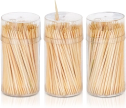 Palillos de bambú 6,5 cm, 3×200 uds en dispensador