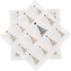 Servilletas de papel festivas con motivo de arbolito, 3 capas, 33 × 33 cm, 20 uds.