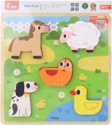 Puzle de encaje de madera granja para niños VIGA