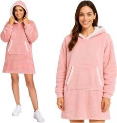 Kocobluza térmica XXL con capucha RUHHY – rosa