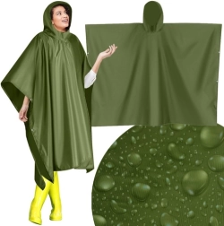 Poncho verde para la lluvia