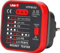 Probador de tomas de corriente con RCD UNI-T UT07B-EU