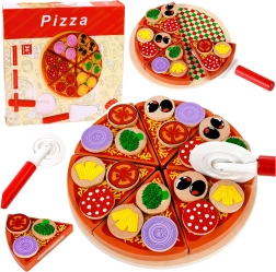 Pizza de madera para cortar con velcro y accesorios