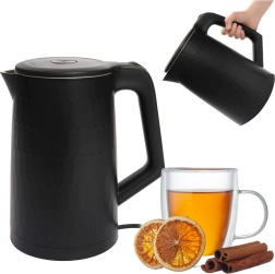 Hervidor eléctrico inalámbrico de viaje de 1,8 l con base giratoria, negro