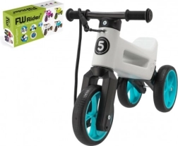Bicicleta de equilibrio Funny Wheels Rider SuperSport 2 en 1 con correa – Blanco-turquesa
