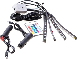 Tiras LED para interior de coche con mando a distancia