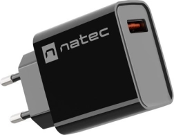 Cargador de red NATEC ribera 1× USB‑A 18 W, negro