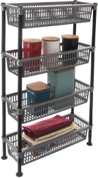 Estantería estrecha de baño GREY de 4 niveles 50 × 19,5 × 83 cm
